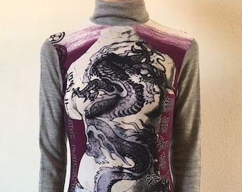 90s Jean Paul Gaultier Jeans Nude Torso Dragon Tattoo Club 90s Jean Paul Gaultier Jeans Nude Torso Dragon Tattoo Club