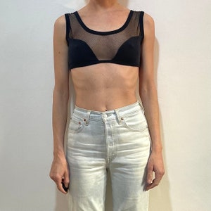 80s Jean Paul Gaultier Junior Club Kid Black Goth Mesh Crop Top New With Original Tags