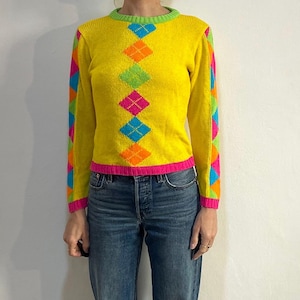 GIANNI VERSACE】1990s ArgylePattern Knit GIANNI VERSACE】1990s