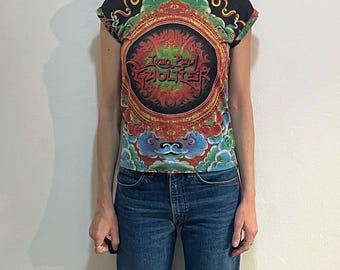 Blouse en voile imprimé fleuri femme VERT