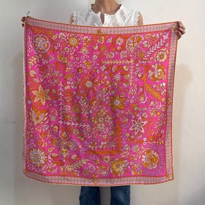 60s Pucci Silk Maxi Scarf Psychedelic Geometric Wild Style Plants Handkerchief