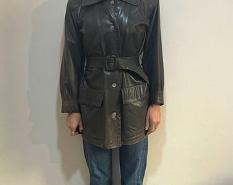 Vintage Yves Saint Laurent Leather Jacket / 1980s Leather Jacket
