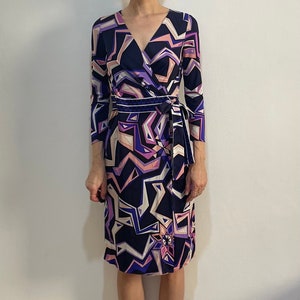 Y2K Emilio Pucci Silk Jersey Psychedelic Wrap Dress Elegant Evening Robe