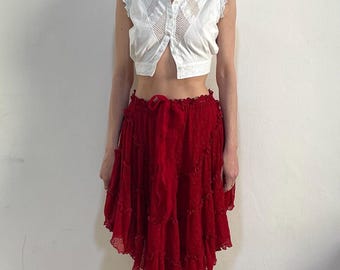 90s Vivienne Tam Mao Face Graffiti Nylon Mesh Full Club Kid Mini