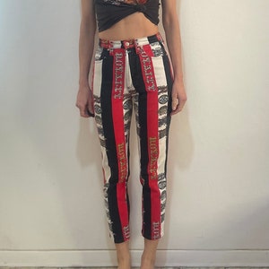 90s Versace Jeans Couture Rock Royalty Striped Super Model Jeans XS
