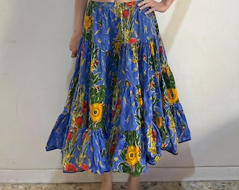 Jupe médiévale Mera, coton bleu ⚔️ Boutique Épées