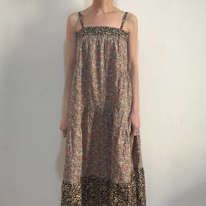 80s Cacharel Liberty Summer Baby Doll Tent Dress Garden Party Floral Print