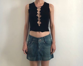 スカート 90s Euro remake denim short skirt y2k Original Subculture Y2k Clothes American Retro Denim Short
