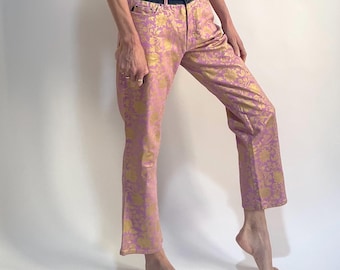 Just Cavalli ゼブラ柄 ブリーチ デニム M イタリア製 Y2K Y2K Cavalli Euro Trash Fish Scales Hot Pink Turquoise Stretch