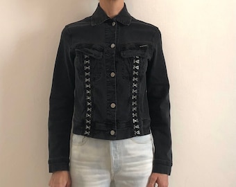 Y2K Plein Sud Raw Fringe Vintage Denim Cropped Jacket Club