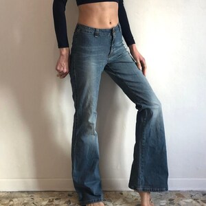 Y2K Lee Saddle Back Flare Leg Boot Cut Low Waist Jeans Size 29-33