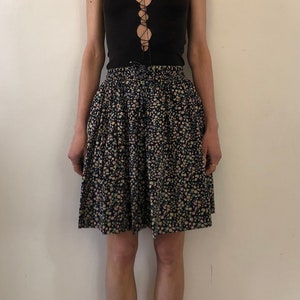 Jaren 80 Cacharel Liberty Summer volledige minirok tuinfeest bloemenprint
