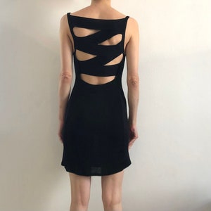 90s Claude Montana Slinky Knit Open Back Mini Dress