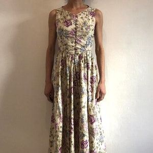 80s Laura Ashley Floral Cotton Romantic Full Summer Dress