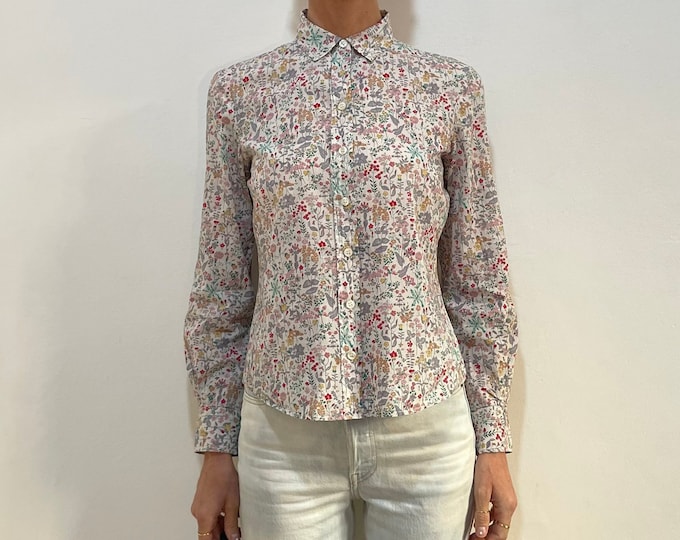 Chemisier Cacharel Floral Taille 44 - Manches Longues, Coton, Neuf Avec étiquettes