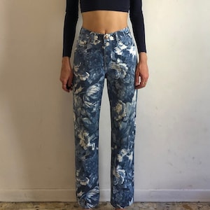80s Kenzo Jeans Blue Flowers Boho Hippy Festival Denim Jeans - Etsy
