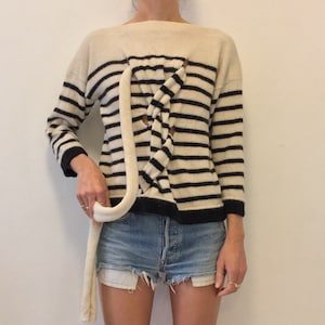 90s Jean Paul Gaultier Alpaca Sailor Stripes Avant Garde Sweater