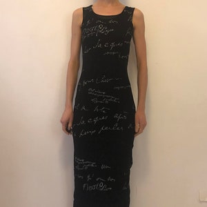90s Kenzo Jeans Club Kid Black Lace Signature Body Con Dress
