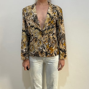 90er Jahre Kenzo Jeans Tigers And Lions Denim Blazer Jeansjacke