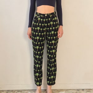 90s Versace Jeans Couture Palm Tree Garden Of Eden Snakes Club Kid Super Model Jeans