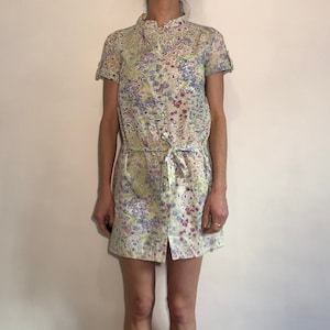 80s Cacharel Liberty Summer Baby Doll Dress Summer Garden Party Floral Print
