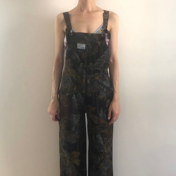 90s Kenzo Jeans Tiger Animal Print Denim Overalls Jumpsuit