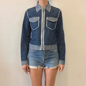 90s Jean Paul Gaultier Fringe Denim Club Kid Jeans Shirt Jacket