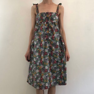 80s Cacharel Liberty Summer Baby Doll Dress Garden Party Floral Print