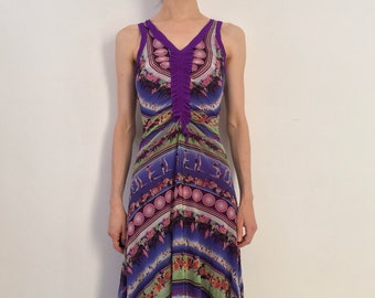 90s Jean Paul Gaultier Soleil Feminine Gathered Summer Dress