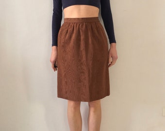 80s Yves Saint Laurent Rive Gauche Moire Taffeta Pencil Skirt