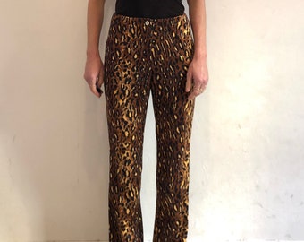 90s Dolce And Gabbana Leopard Animal Print Trousers Pants