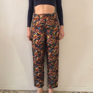 90s Jean Paul Gaultier Fringe Floral Impressionist Fun Fancy Pants Trousers