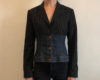 90s Jean Paul Gaultier Hybrid Blazer And Jeans Jacket Half And Half