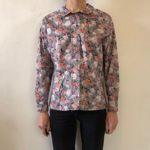 80s Cacharel Liberty La Chemiserie Fine Cotton Floral Blouse French Boho image 1