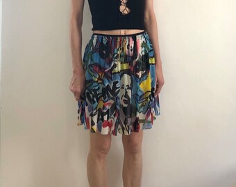 Vivienne tam 紫 スカートshort skirt SOLID ST NETTING LAYERED GODET SKIRT – Vivienne Tam Store