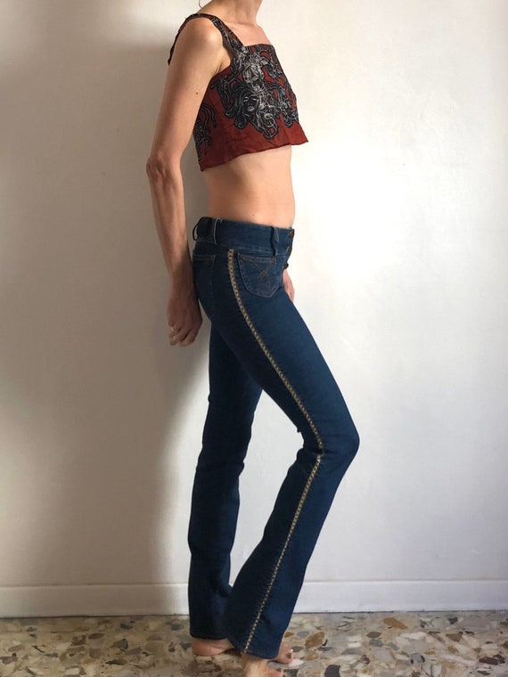 Y2K Plein Sud Stretch Denim Jeans Exposed Button,… - image 1