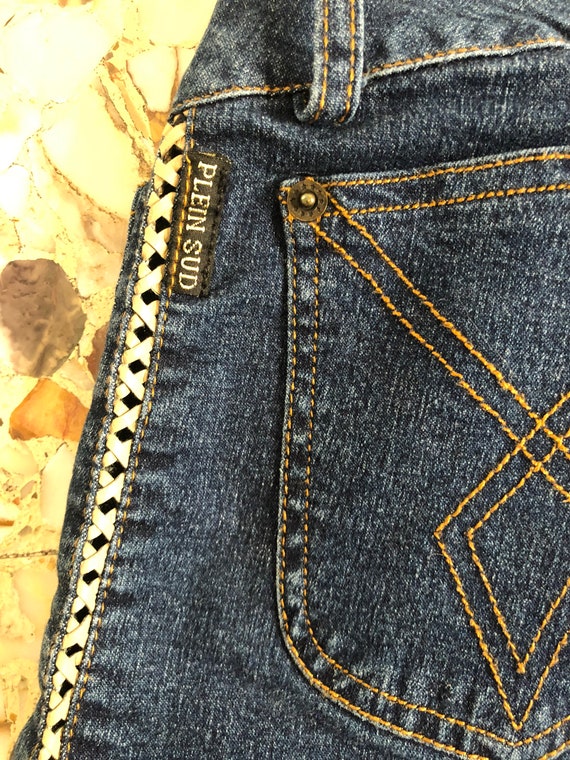 Y2K Plein Sud Stretch Denim Jeans Exposed Button,… - image 7