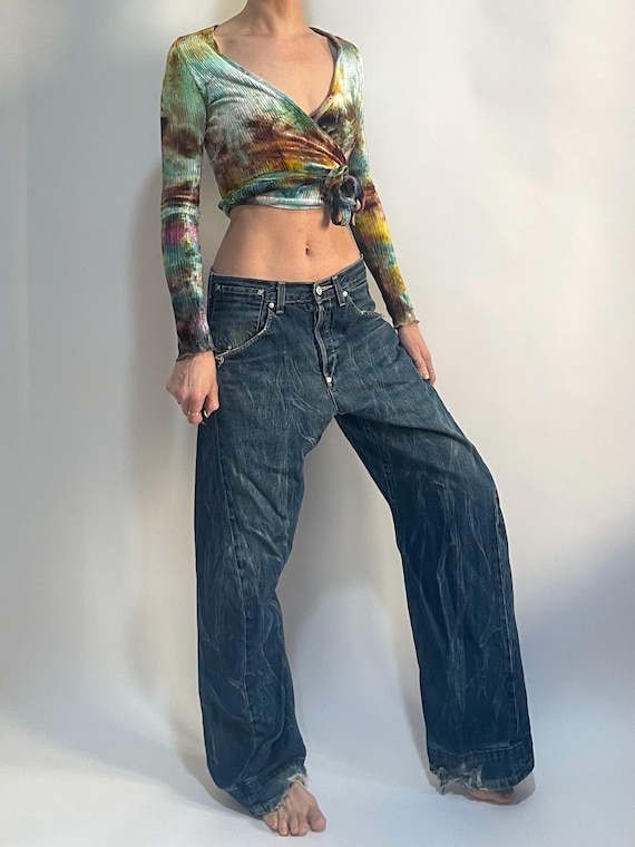 Y2K Levis Engineered Jeans Twisted Seams Buckle Back, Barrel Leg