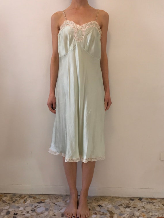 pale green slip dress