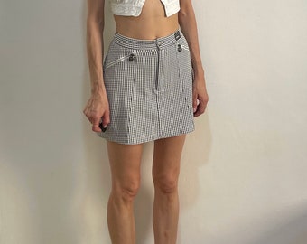 lovely♪◇チェック Skirt◇VERSACE 90s Versace Jeans Couture Gingham Check Preppy A-line