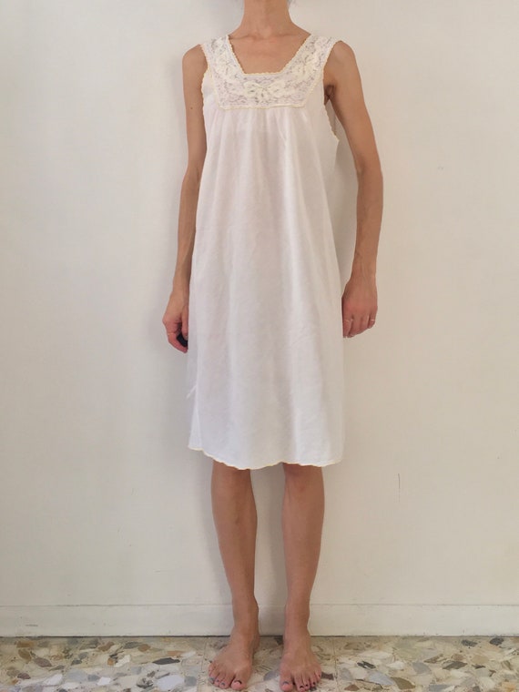 30s Bias Cut Hand Embroidered Lace Sheer Cotton Sl