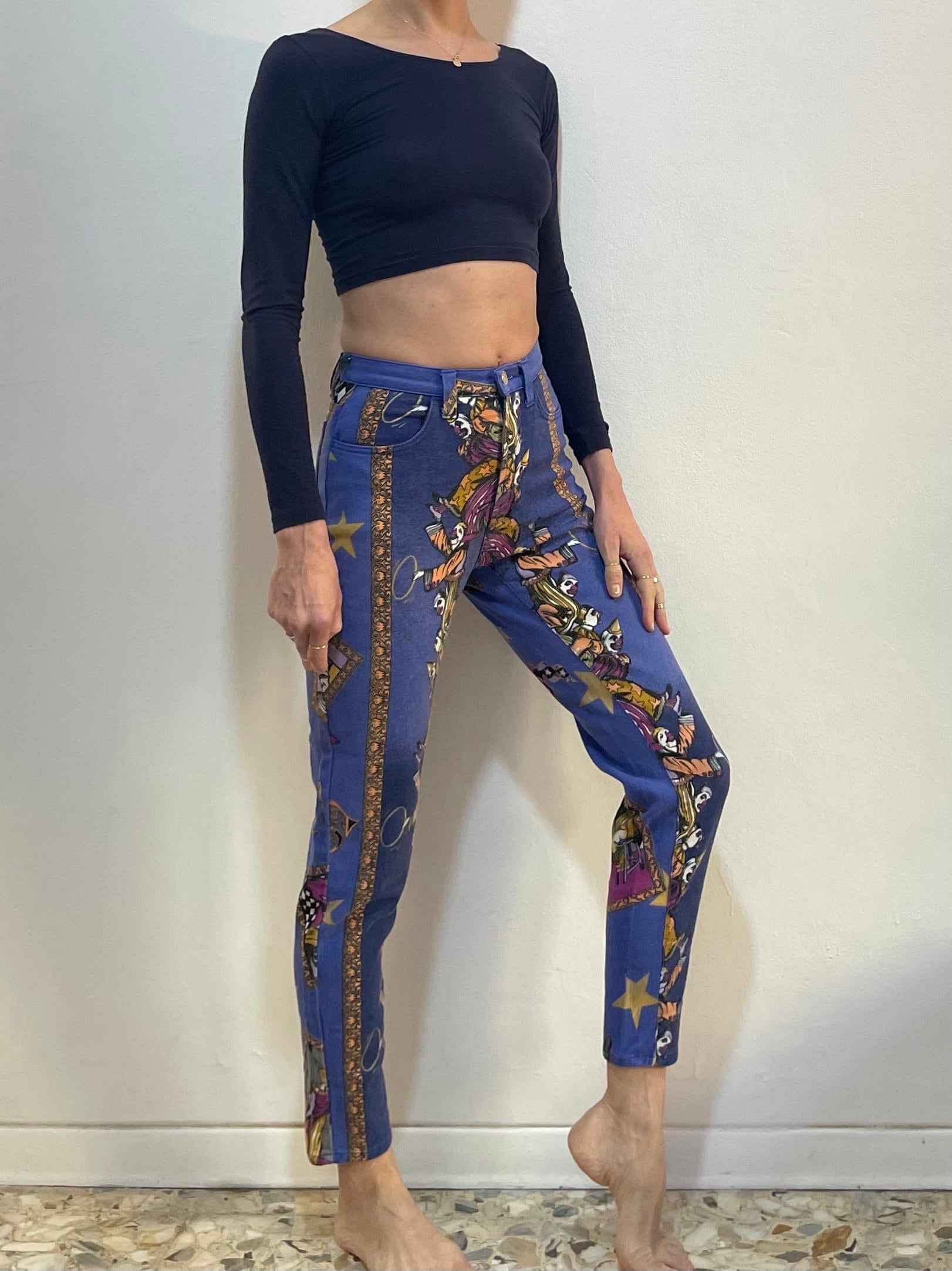 90s Versace Jeans Couture Crazy Clown Circus Super Model Jeans - Etsy
