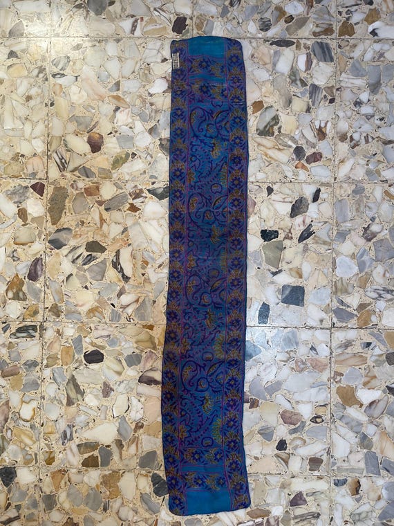 70s Silk Indian Gauze Block Print Boho Hand Paint… - image 4