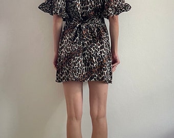 betsey johnson leopard dress 90s vintage betsey johnson dress JamJamsJam