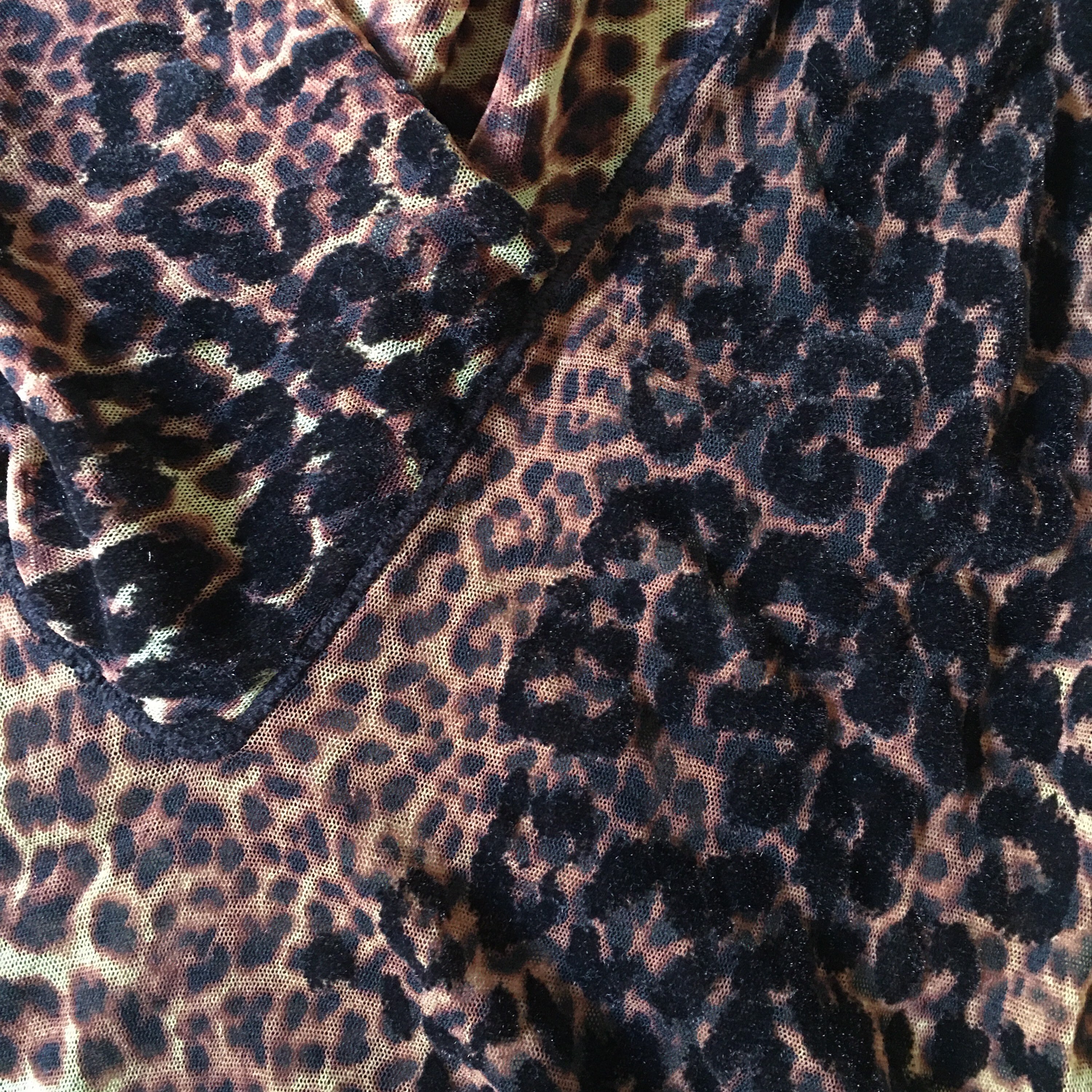 90s Jean Paul Gaultier Flocked Leopard Print Club Kid Mesh