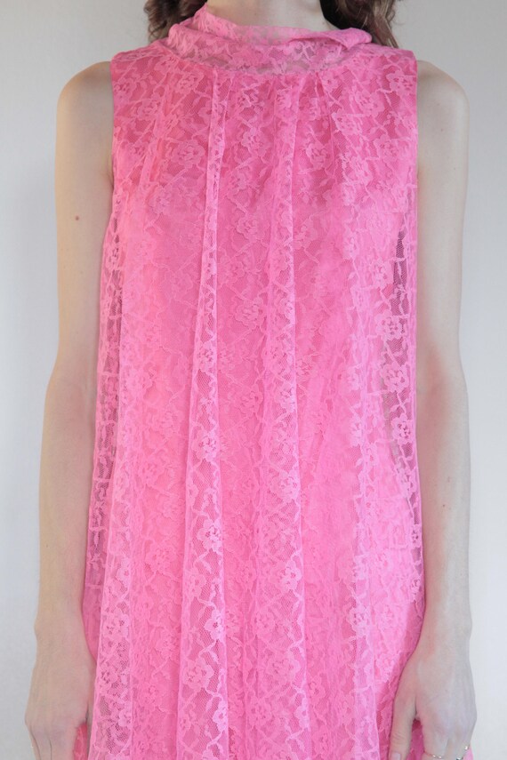 Pink Lace A-line Cap Sleeves Floor Length Party Dress, A-line Pink Prom Dress Formal Dress