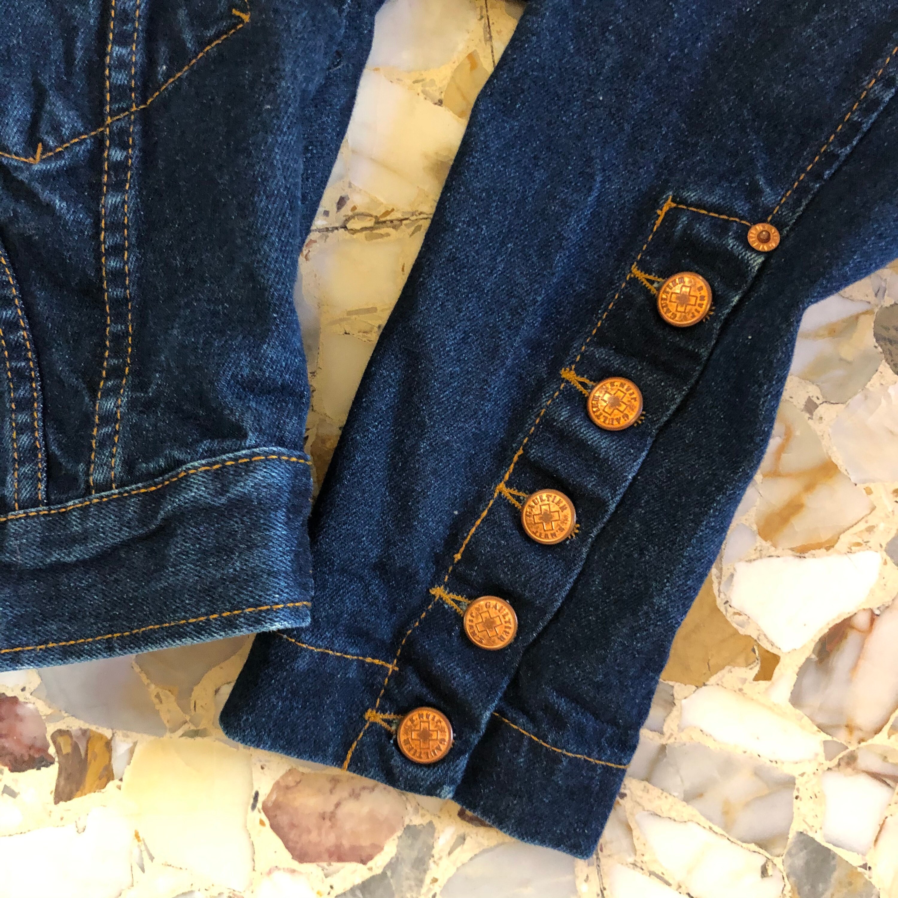 90s Jean Paul Gaultier Zip up the Back Cropped Jean Jacket - Etsy