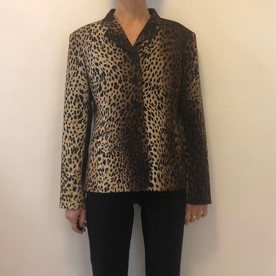 90s Moschino Leopard Print Party Blazer