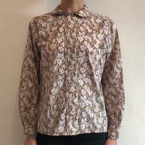 80s Cacharel Liberty La Chemiserie Fine Cotton Floral Blouse French Boho image 4