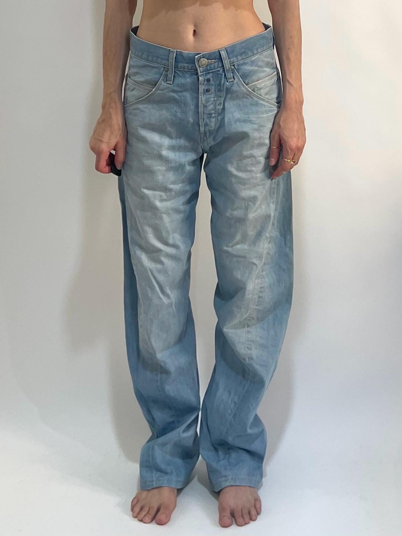 Y2K Levis Engineered Jeans Twisted Seams Barrel Leg With Buckle
